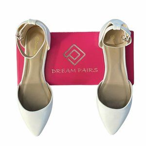 Dream Paris Flats Pointed Toe - White - Size 10